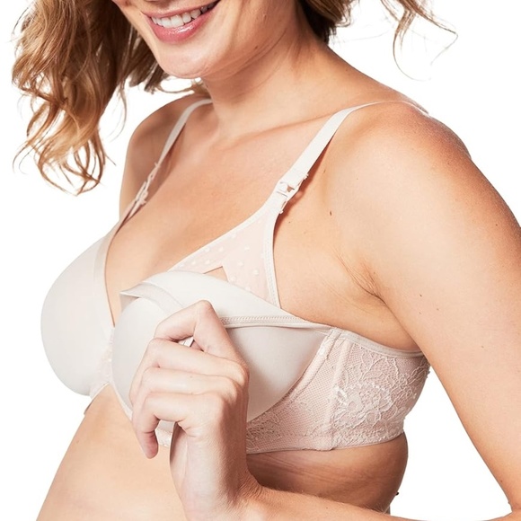 Cake Lingerie Waffles Bra Nursing Bra Underwire T-shirt Satin Nude - Picture 2 of 9